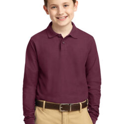 Youth Long Sleeve Silk Touch Polo Thumbnail